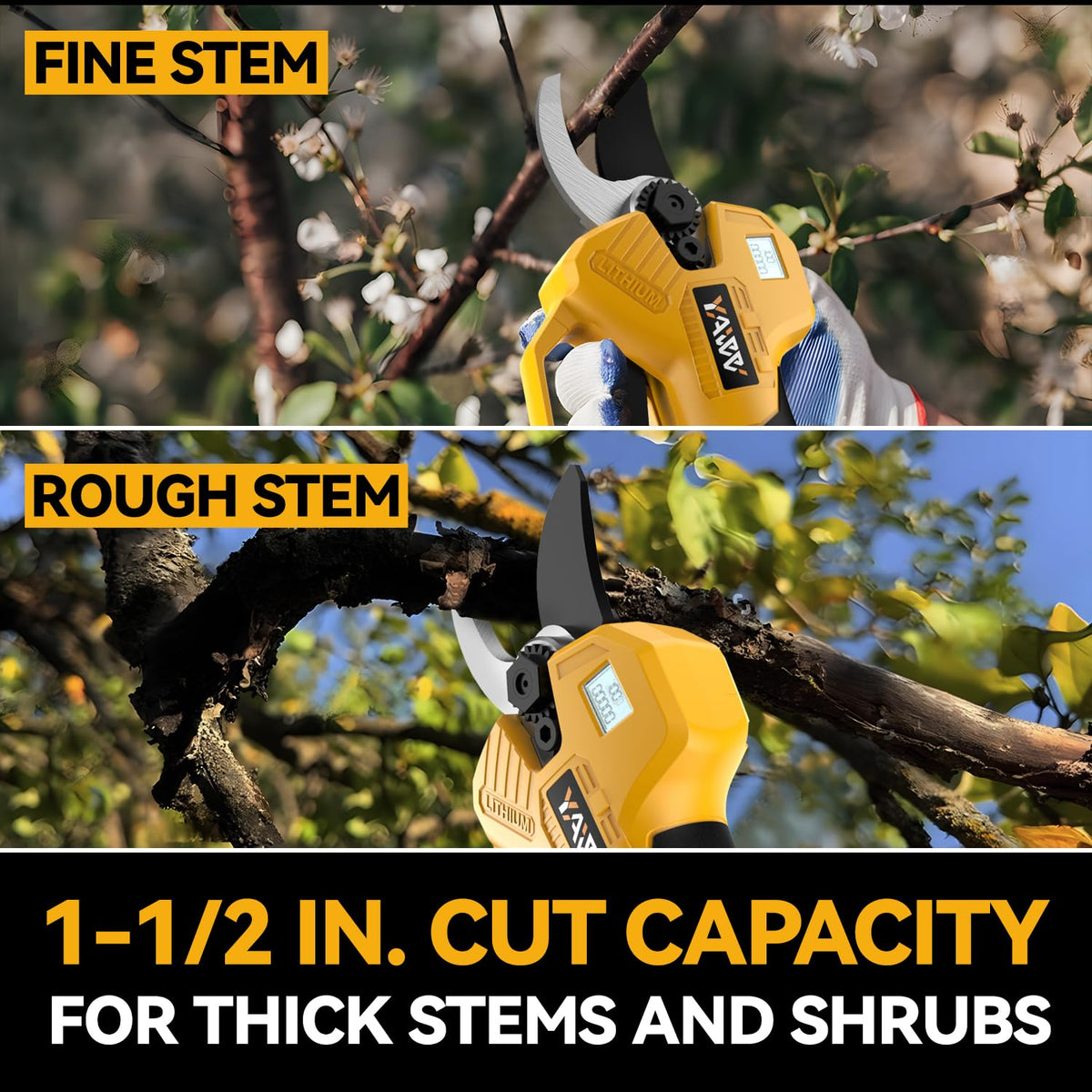 YAWV pruning shears lightweight design enables comfortable all-day pruning.