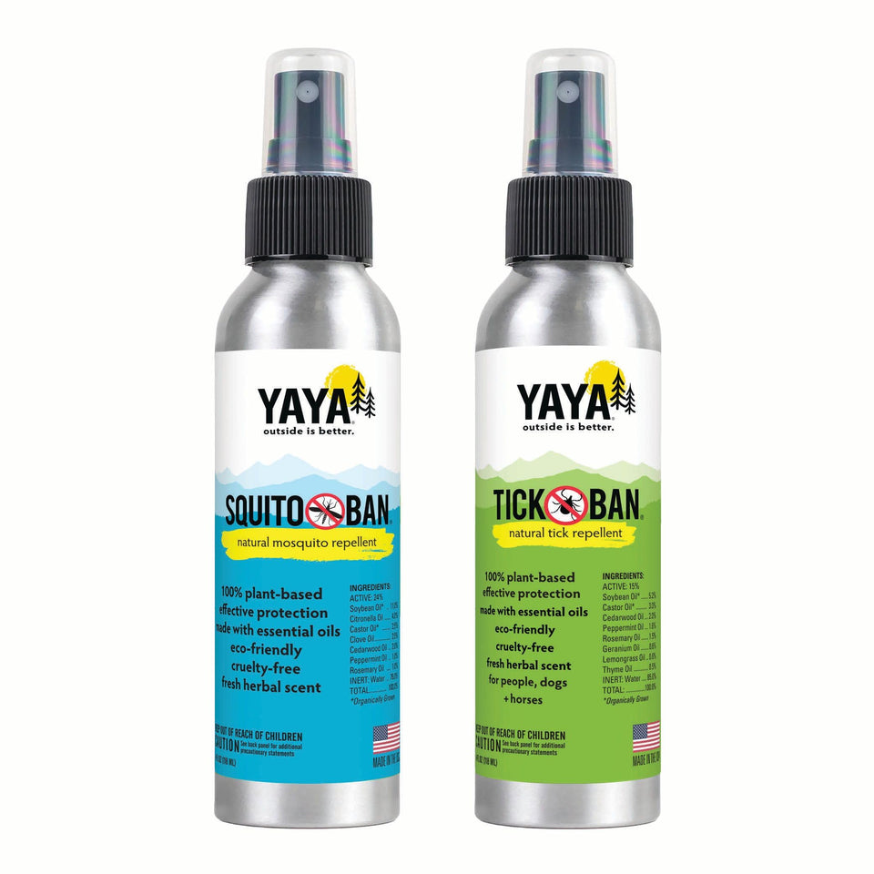 YAYA Organics Tick Ban bottle showing natural tick protection for outdoor use