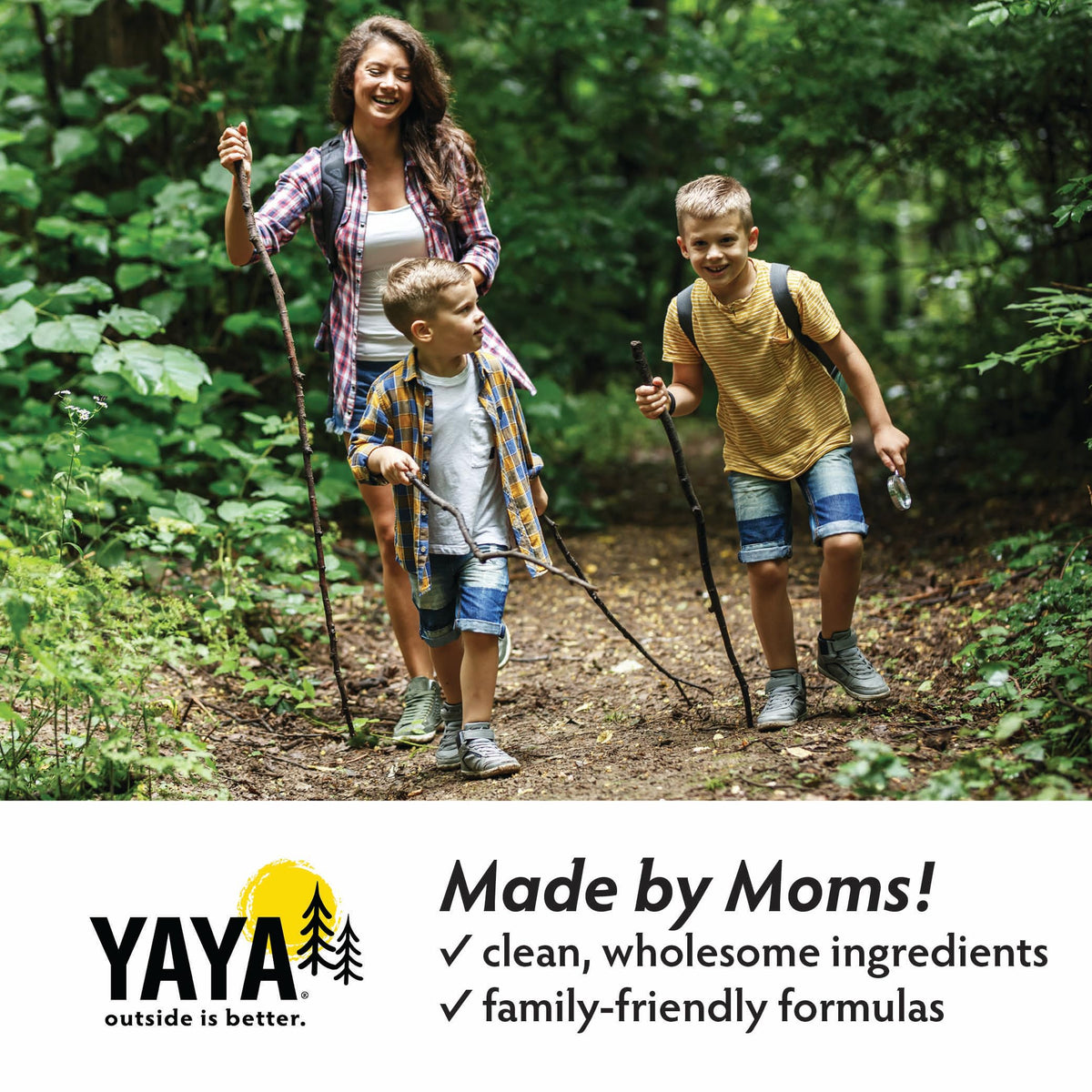 YAYA Organics travel-size bottles ideal for backpacks and trips