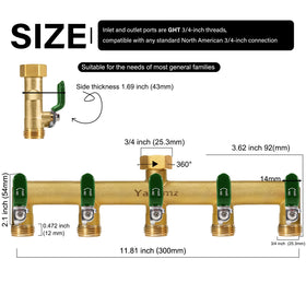 Brass diverter with vertical outlet design reduces strain and prolongs connections.