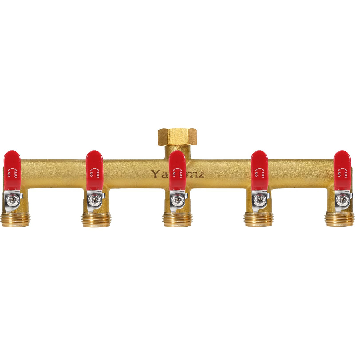 Yayamz garden hose splitter five-way brass valve for durable outdoor use