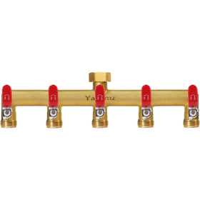 Yayamz garden hose splitter five-way brass valve for durable outdoor use