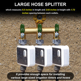 Yayamz 3-outlet layout demonstrates flexible watering configurations for multiple irrigation zones
