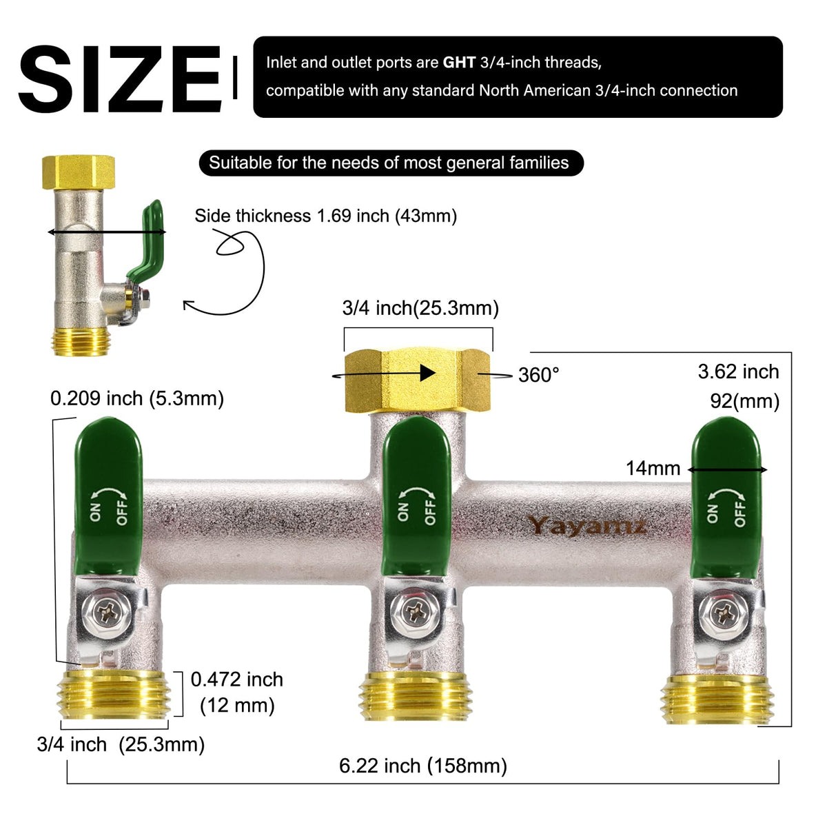 Yayamz downward spout design enables stable connection.