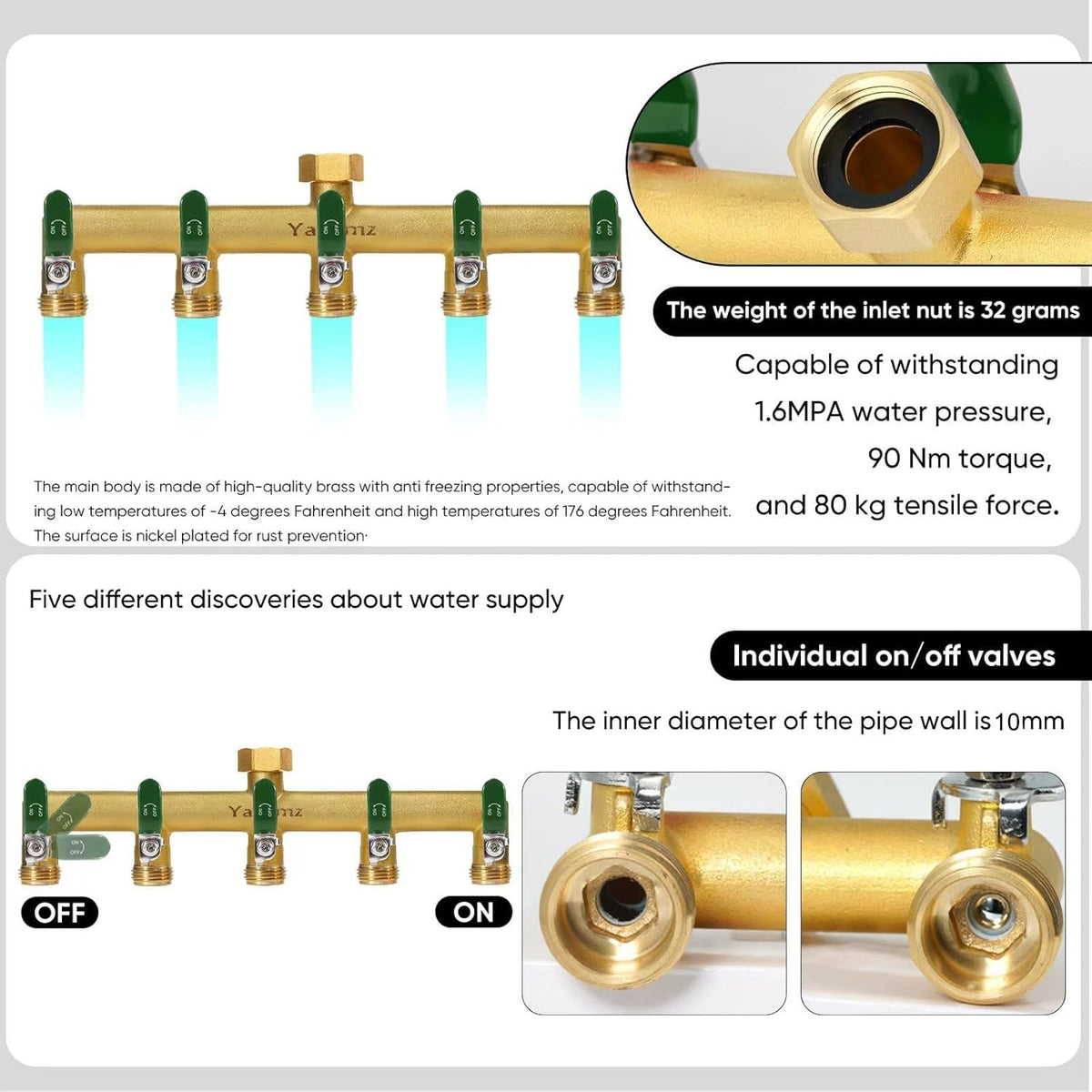 Hose splitter with rubber-covered, easy-grip handles for comfortable operation.