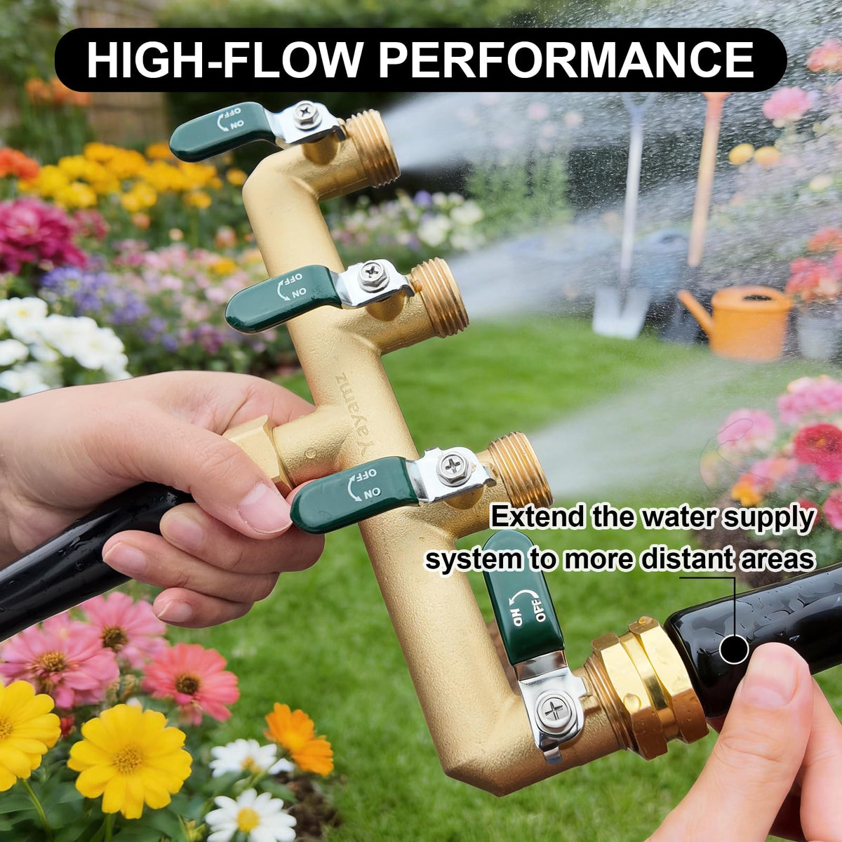 Yayamz connector compatible with standard 3/4-inch faucets and hoses