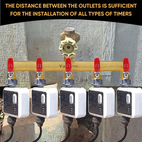 Yayamz five-spout spacing enables simultaneous irrigation and timers
