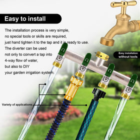 Yayamz standard 3/4-inch female-to-male threads fit most outdoor faucets.