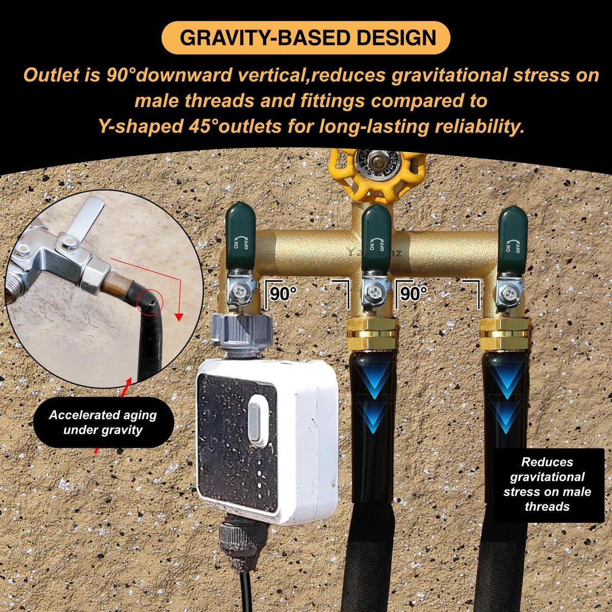 Yayamz UV-resistant brass construction resists sun and corrosion.
