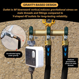 Yayamz UV-resistant brass construction resists sun and corrosion.
