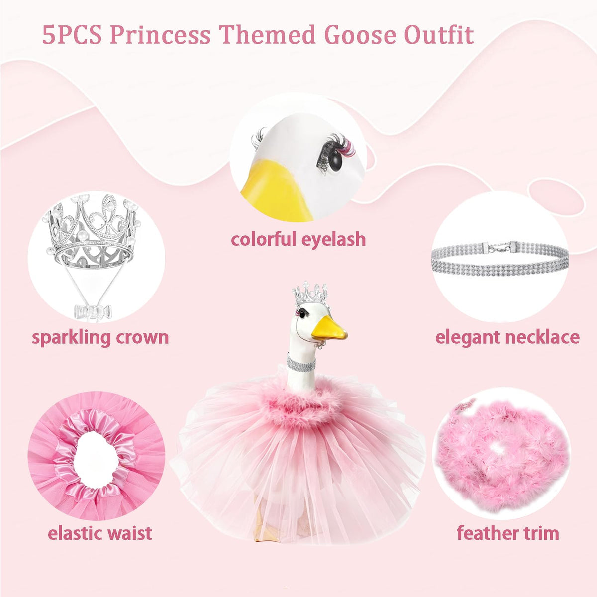 YBBOTT porch goose colorful eyelash accents playful charm outdoors