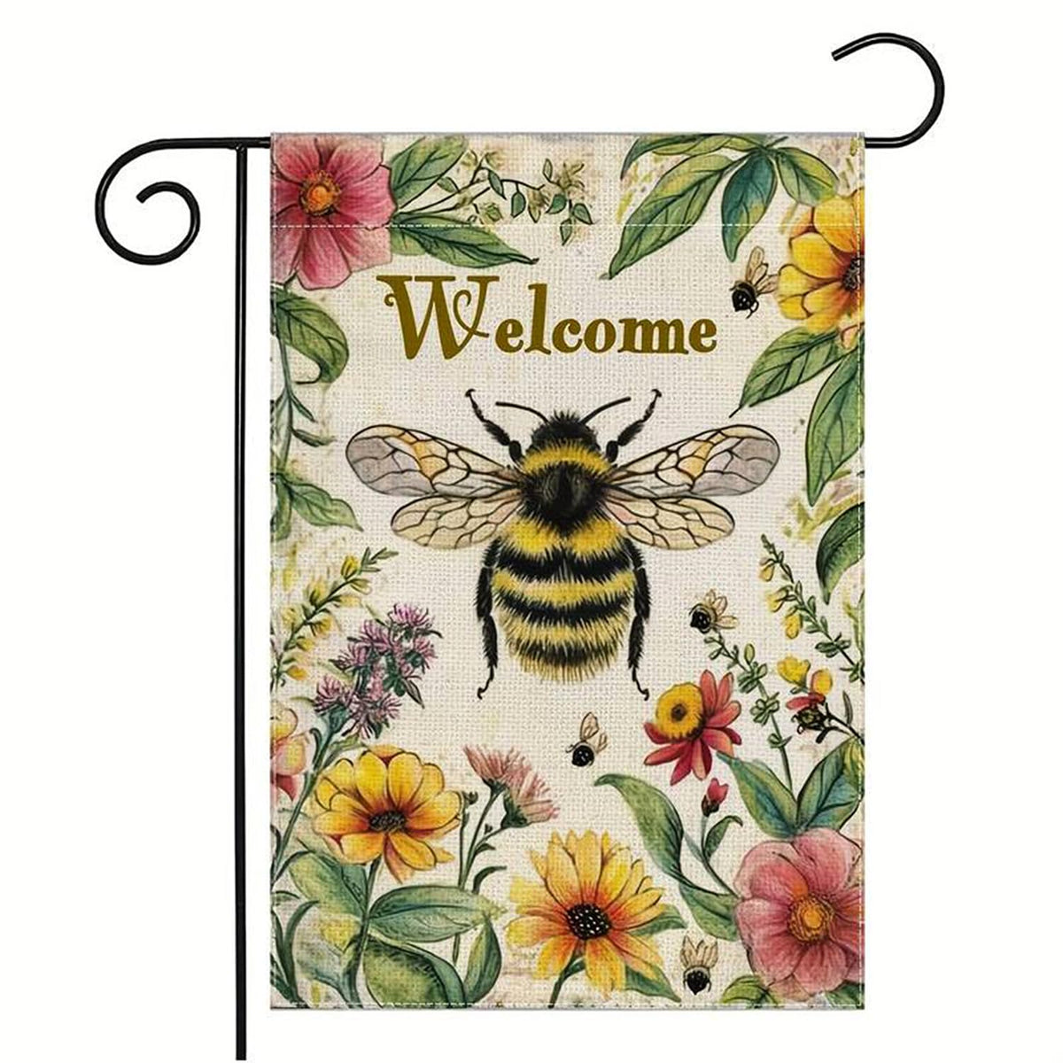 YBHWOGI summer floral garden flag 12x18 for vibrant outdoor welcome displays.