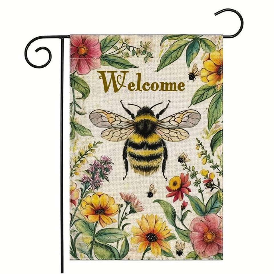YBHWOGI summer floral garden flag 12x18 for vibrant outdoor welcome displays.