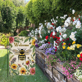 YBHWOGI weather-resistant garden flag designed to endure sun and rain.