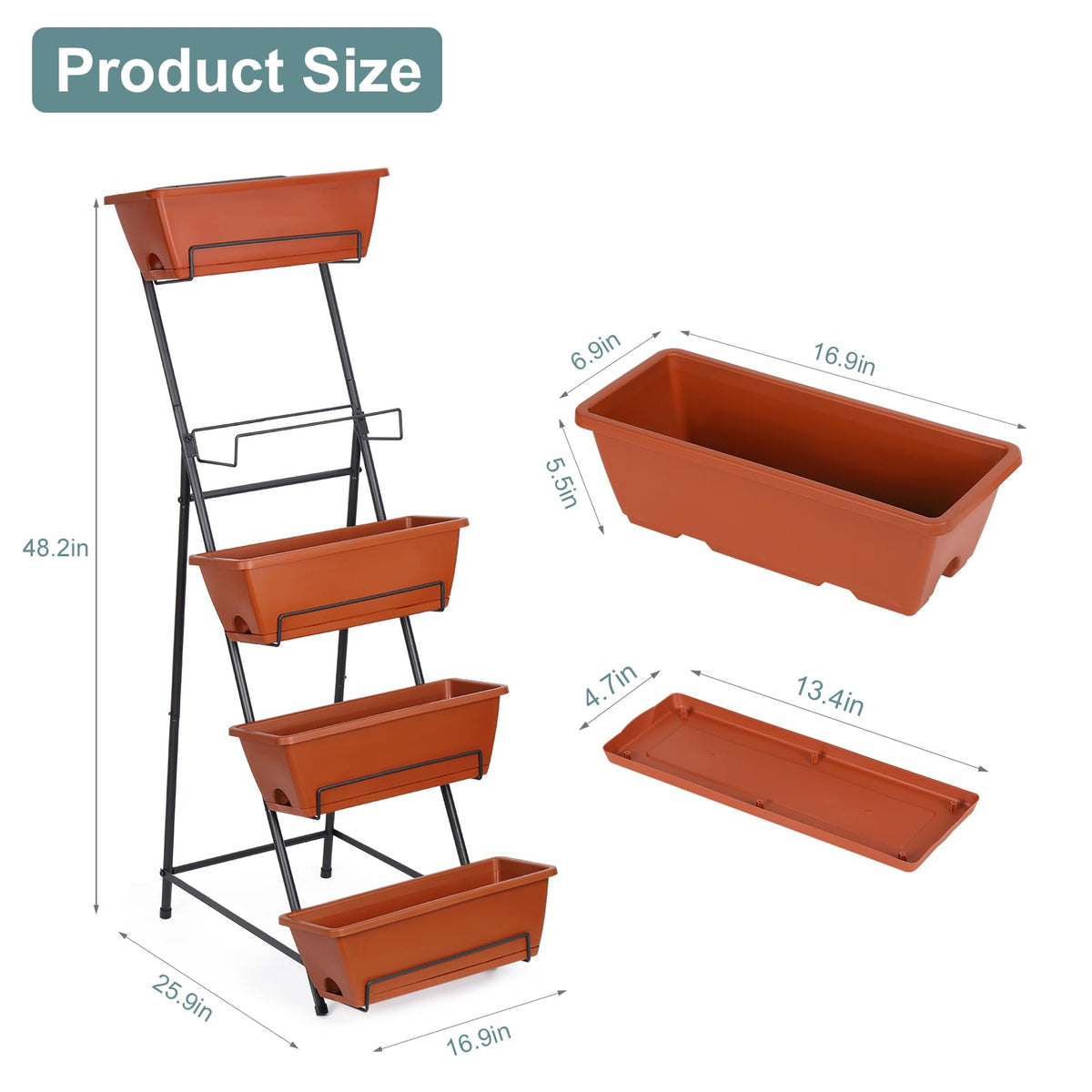 YBING durable plastic planter boxes with drainage-ready bottoms.