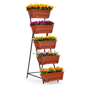 YBING vertical garden bed with 5-tier design for compact balcony gardening.