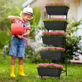 YBING vertical planter shown on balcony setup for outdoor display
