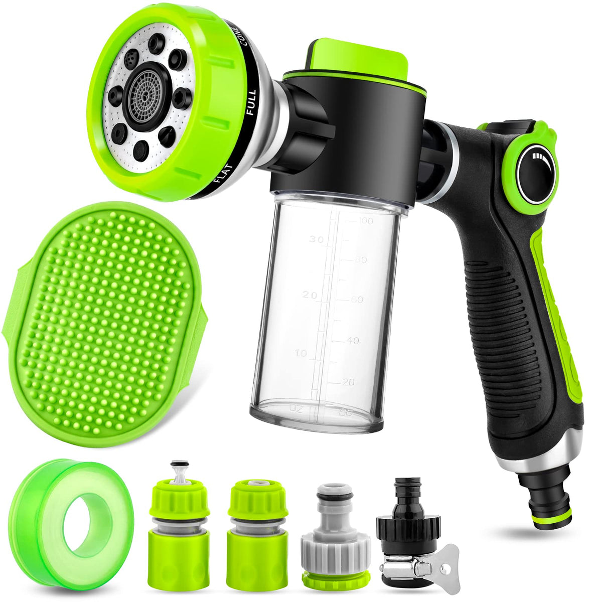 YCCOKJJ dog wash hose attachment with 8-in-1 sprayer for versatile outdoor cleaning.