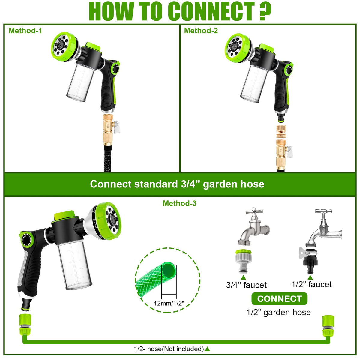 YCCOKJJ universal quick connector for easy hose setup.
