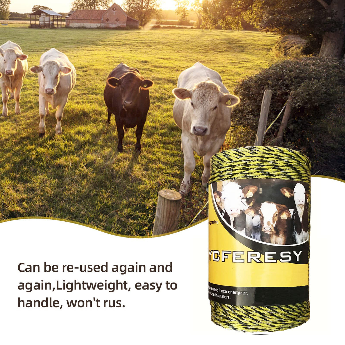 UV-stabilized polymer webbing on YCFERESY polywire ensures long outdoor life.