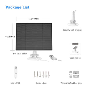 YCTechCam 360-degree adjustable bracket with the 5W panel optimizes sun exposure.