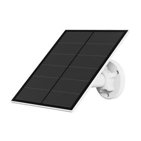 YCTechCam 5W solar panel positioned to capture sunlight for outdoor camera power