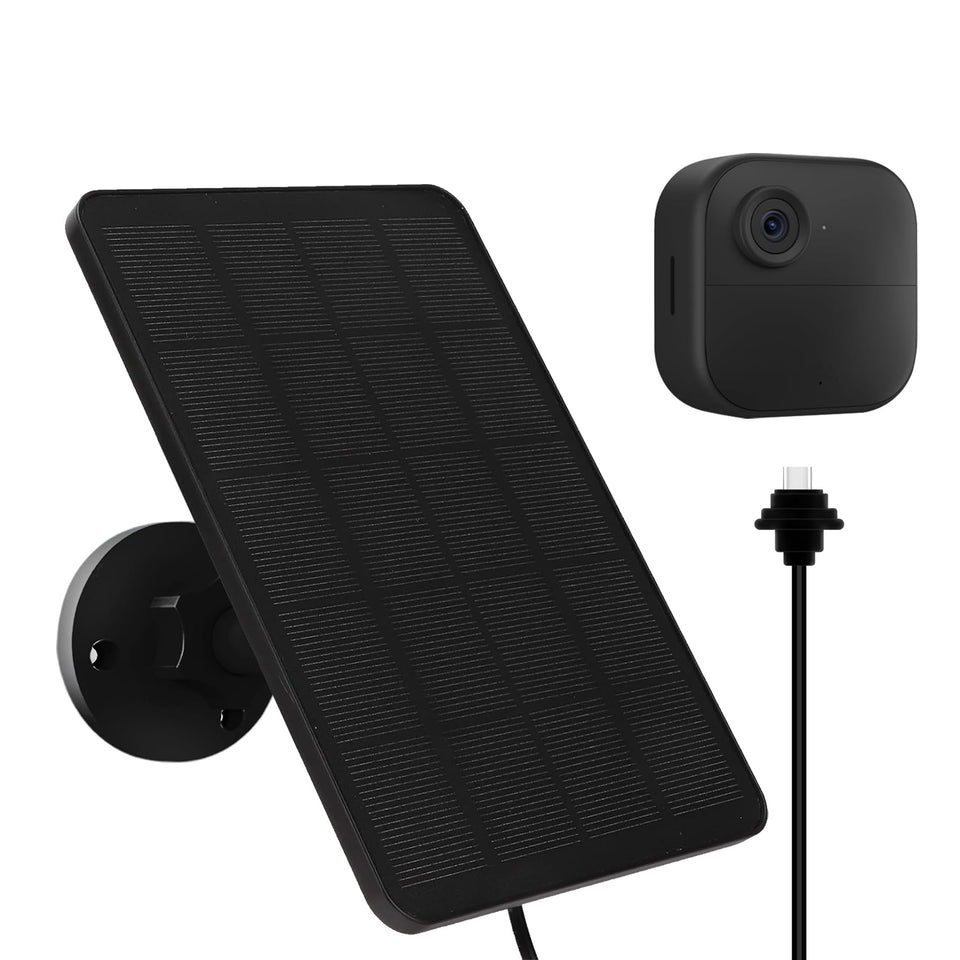 YCTechCam Blink 4 solar panel front view powers outdoor cameras reliably.