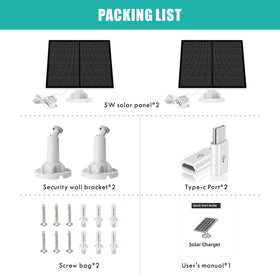 YCTechCam packing includes panels, brackets, screws, USB-C ports, manual