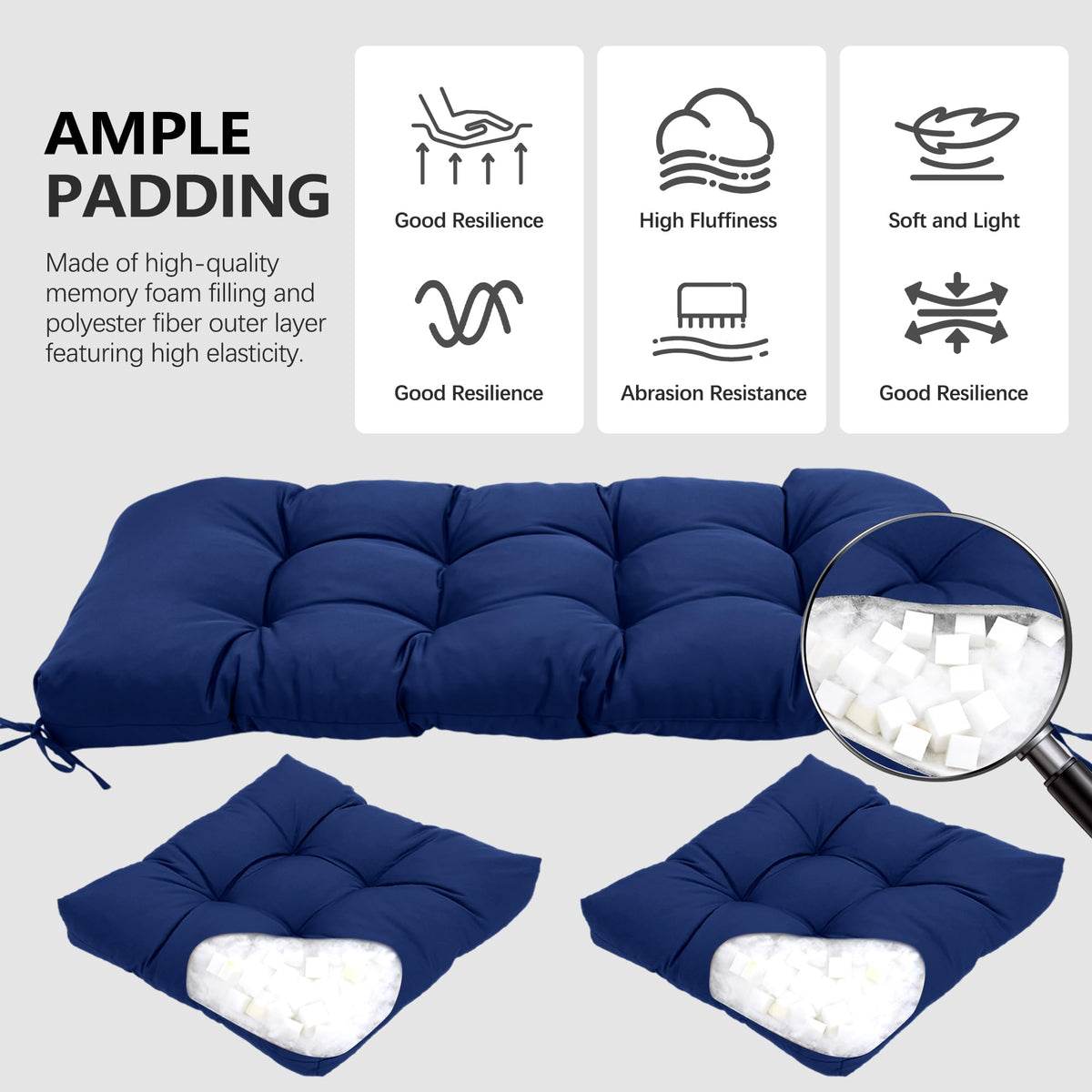 Yddsky 4inch high-density foam cushions provide cloud-like support.
