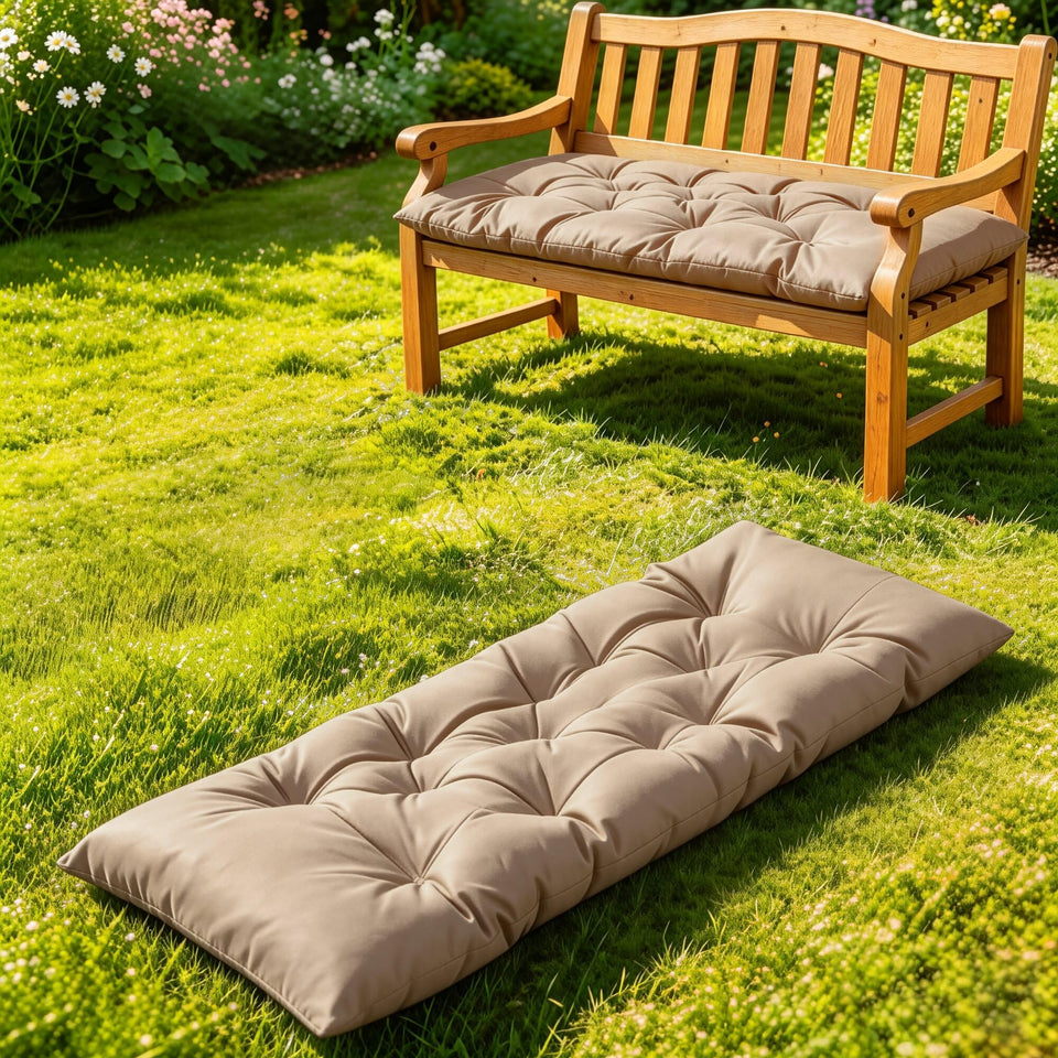 Yddsky 59-inch bench cushion front view for weatherproof outdoor seating