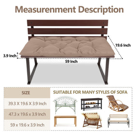 Yddsky 59-inch bench cushion side view thick padding boosts outdoor comfort