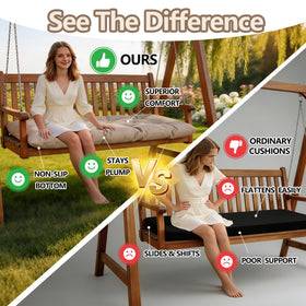 Yddsky 59-inch bench cushion top view shows fabric options for indoor or outdoor decor
