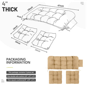 Yddsky bench seat cushion 47x19 fits 44–51 inch wicker benches.