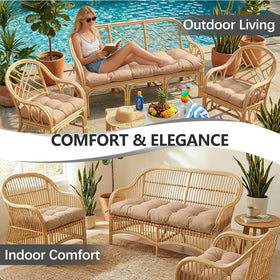 Yddsky 4-inch high-density foam cushions offer resilient support.