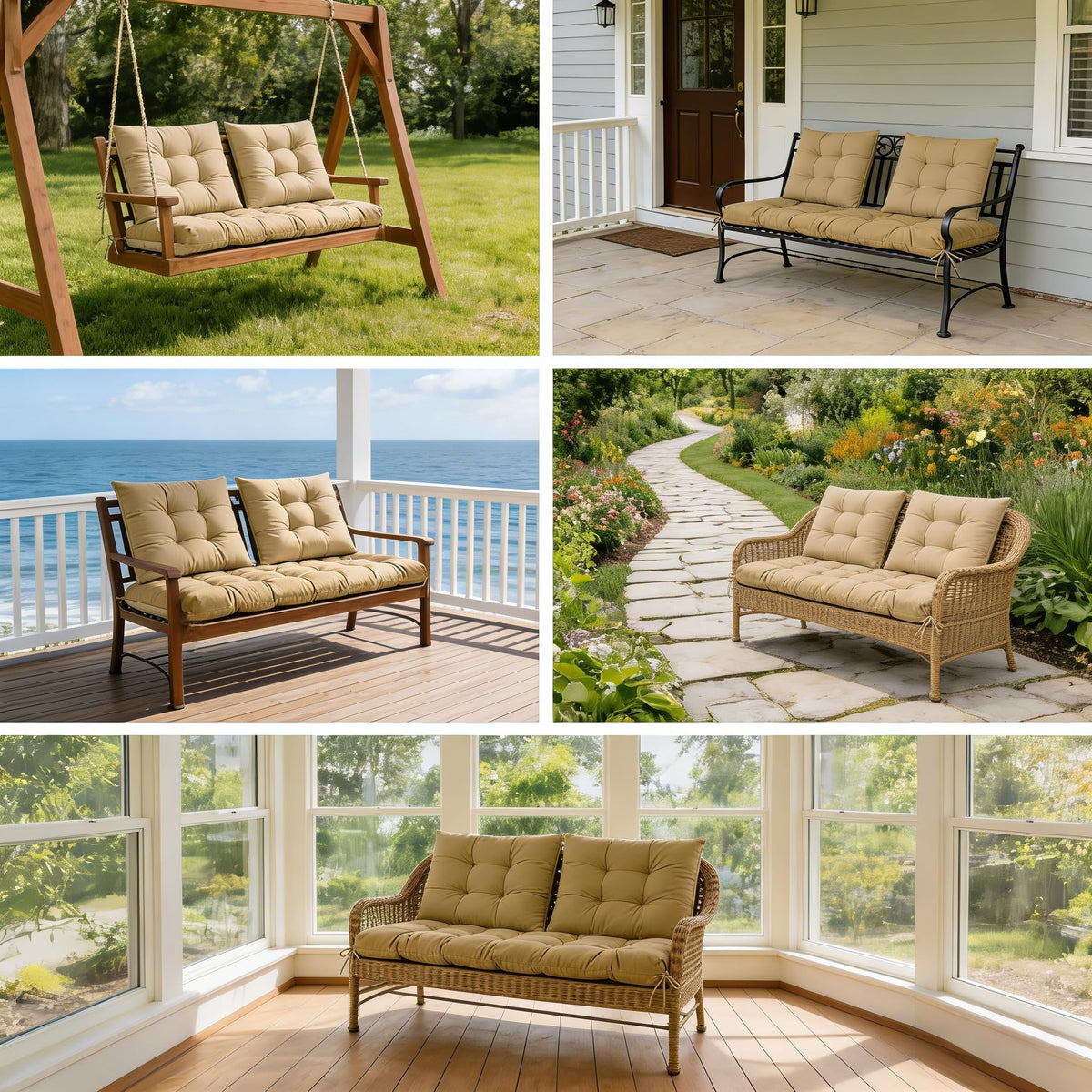 Yddsky non-slip bottom and straps keep cushions securely in place.