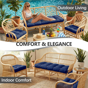 Yddsky non-slip cushion with adjustable straps secures to bench.
