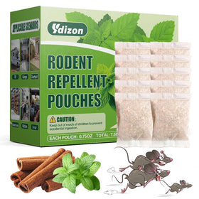 Ydizon mouse and rat deterrent pouches pack demonstrates mint-scent barrier for indoor use.