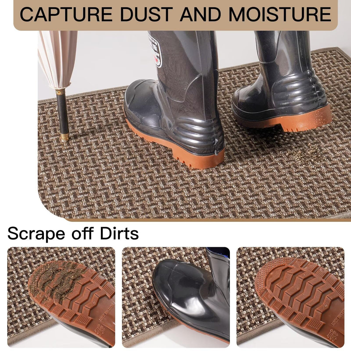 YDKGL 17x30 door mat non-slip backing ensures safety at entryways