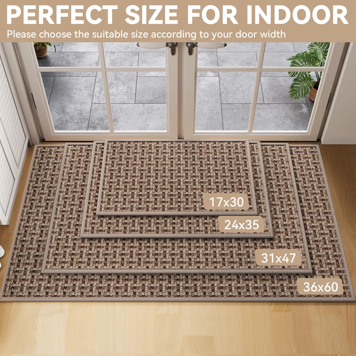 YDKGL 17x30 door mat textured surface highlights dirt trapping capability