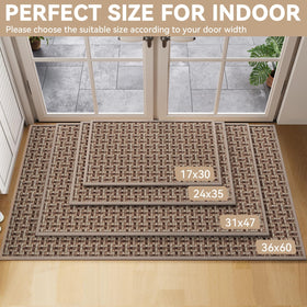 YDKGL door mat with absorbent textured surface traps moisture at the threshold.
