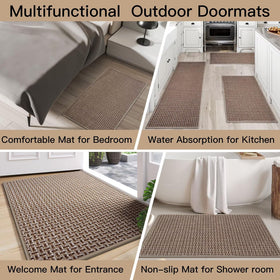 YDKGL door mat withstands weather and heavy use year-round.