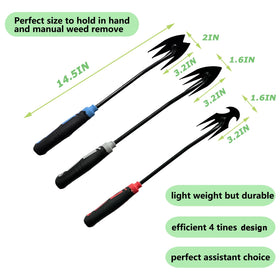 YDKOJGW weeder tool in hand, ergonomic grip for comfortable weeding.