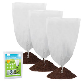 YDSL 3 Pack Plant Covers 25×32 shield outdoor plants from frost with breathable fabric.