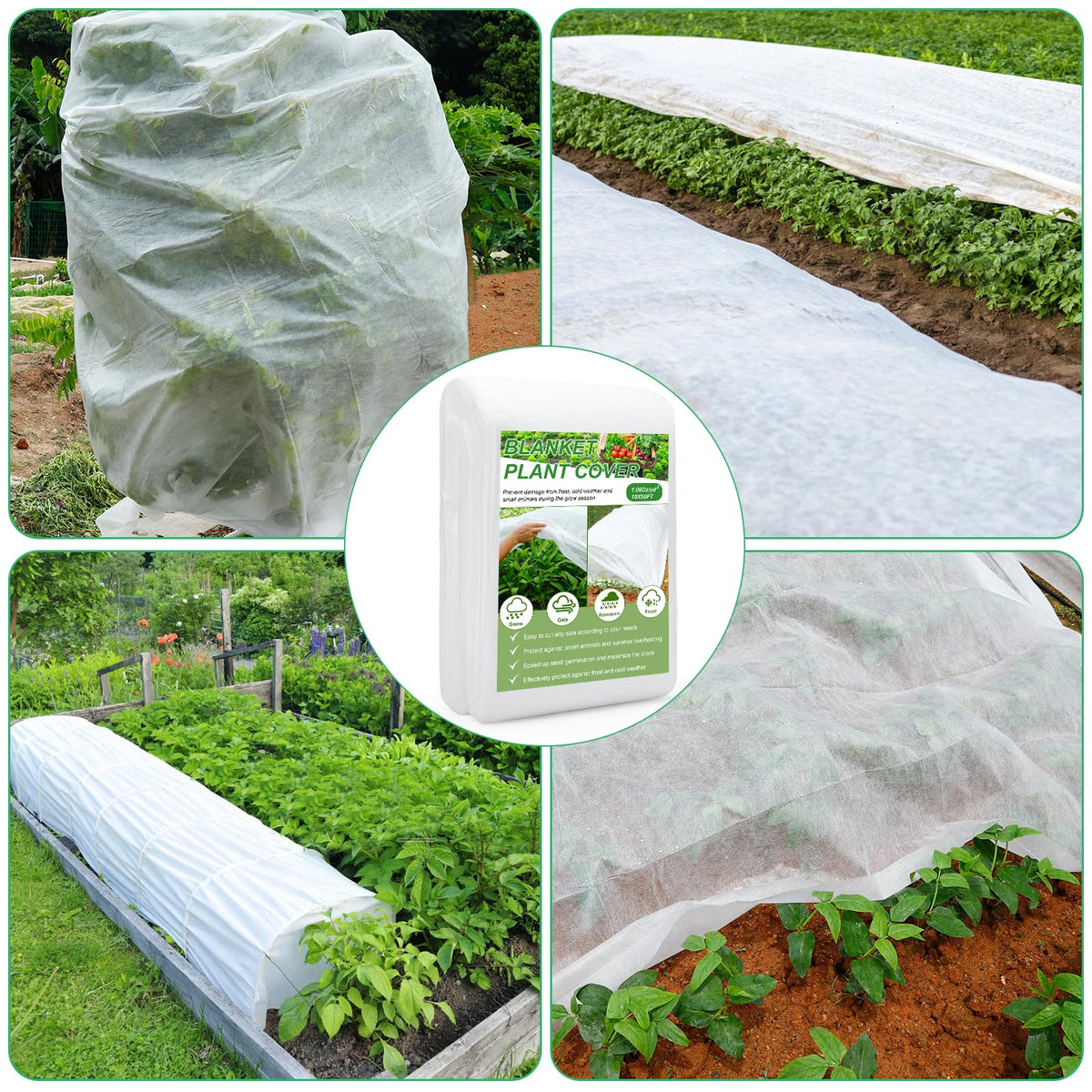YDSL Plant Cover demonstrates easy installation over hoops and stakes.