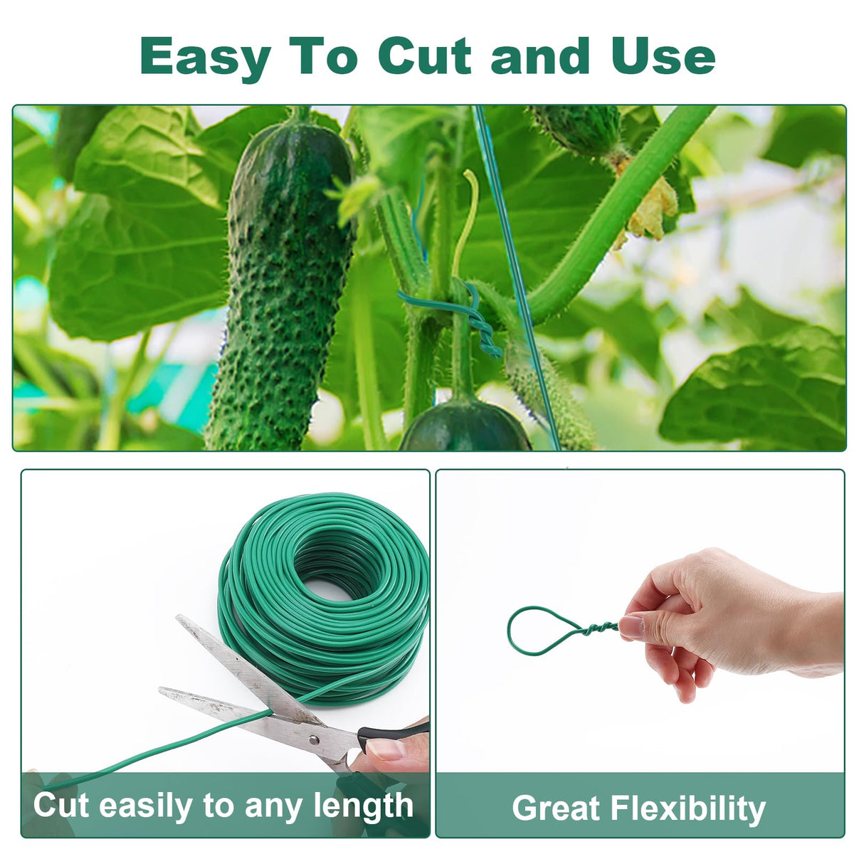 YDSL green garden tape blends with foliage for discreet organization