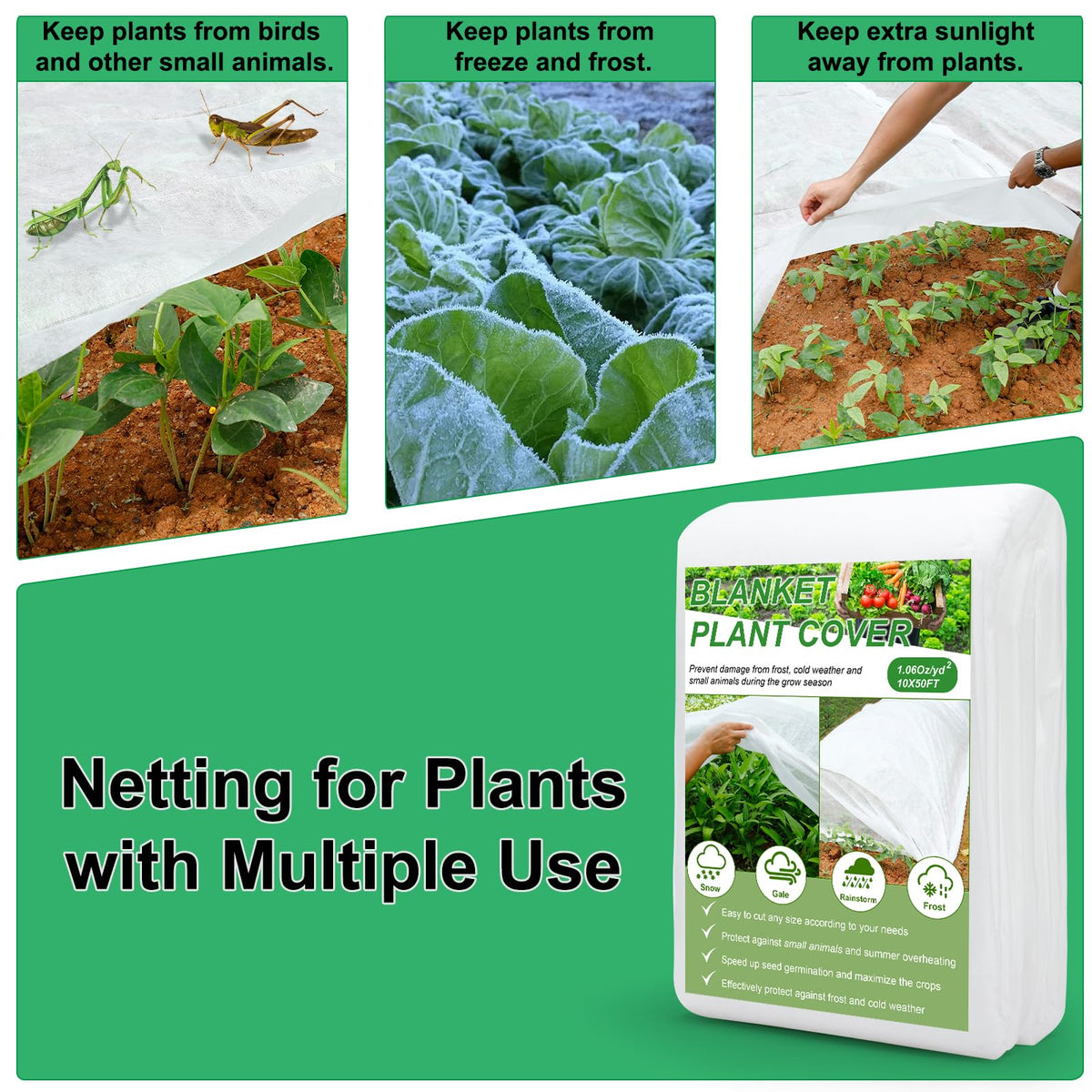 YDSL Plant Cover deters pests while conserving light and moisture.