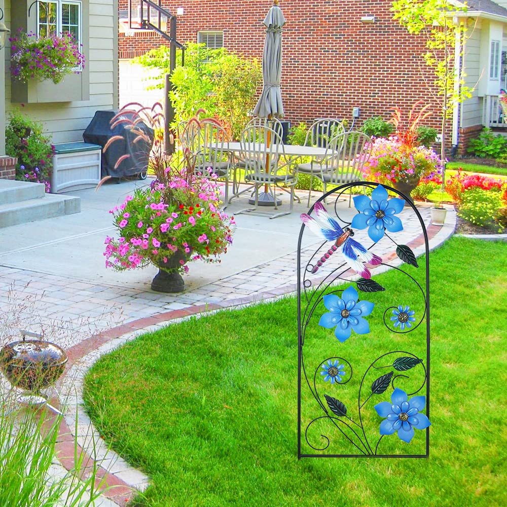 YEAHOME decorative garden stake features two bottom stakes for stability.
