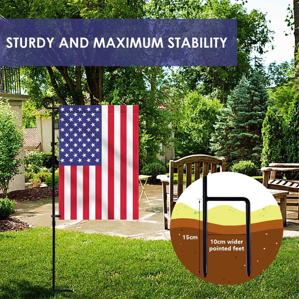 YEAHOME flag stand showing easy assembly for quick front-yard setup