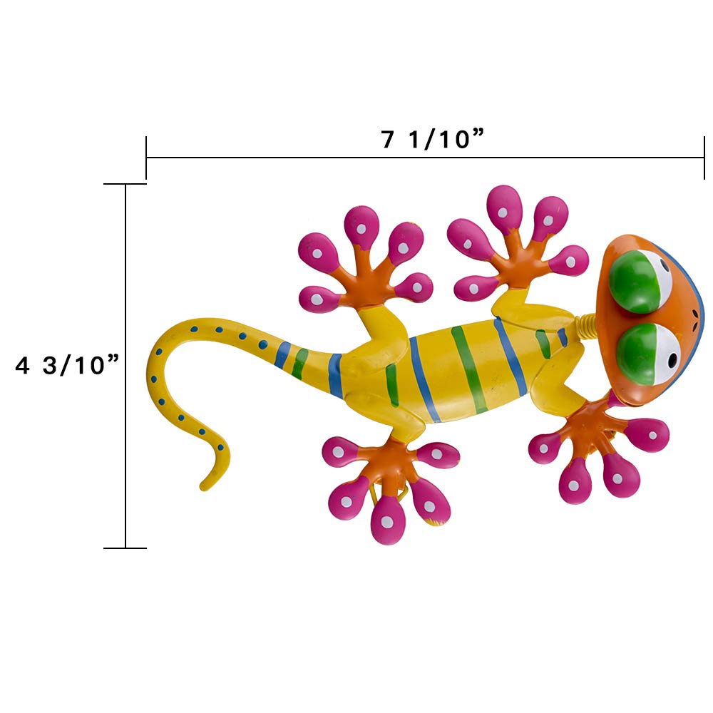 YEAHOME gecko wall art 4-pack garden display brightens borders and walls