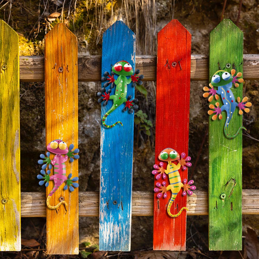 YEAHOME gecko wall art 4-pack indoor decor brings playful mood